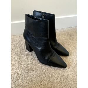 Vince Camuto CAMMEN POINTED TOE BOOTIE IN BLACK NAPPA LEATHER Size 8.5